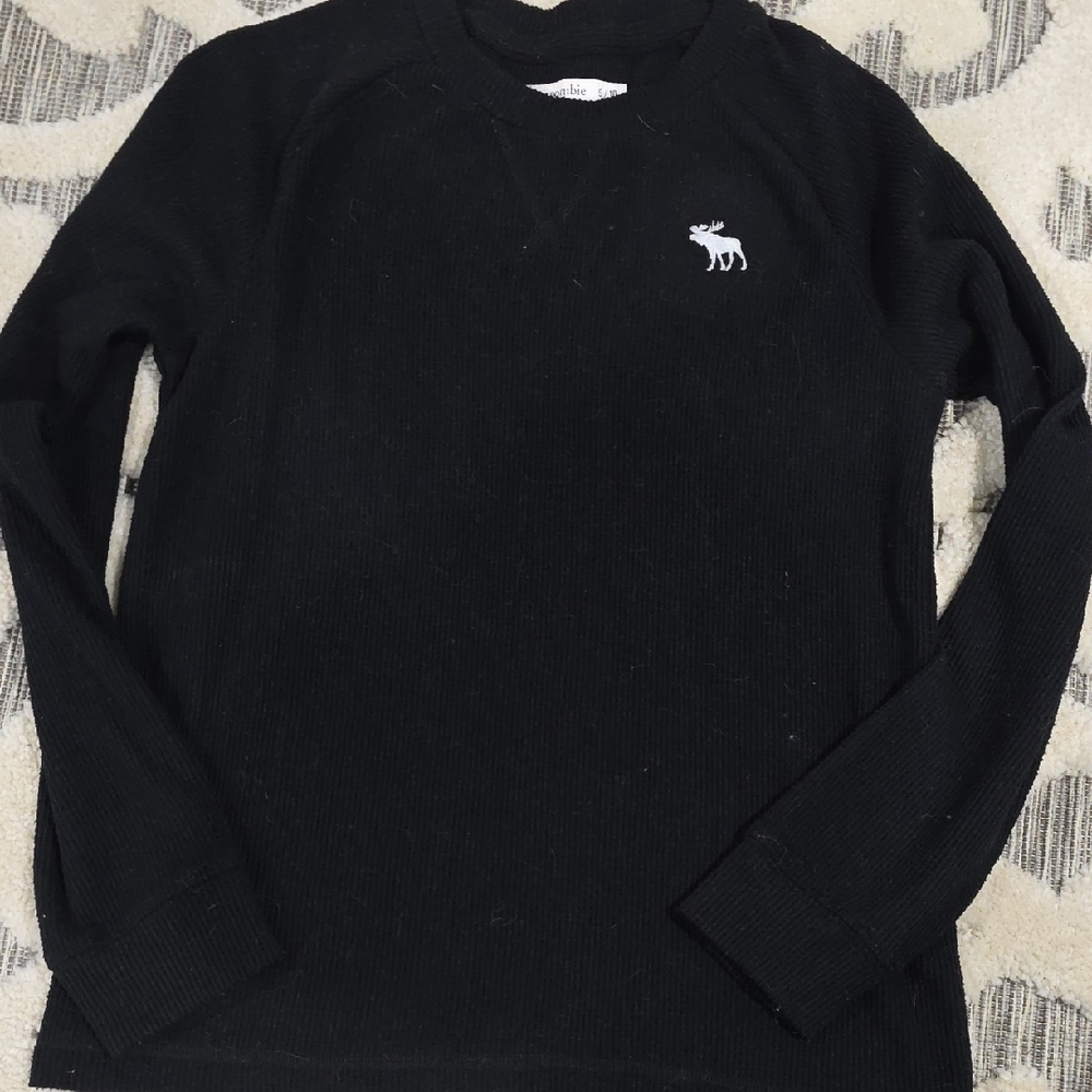 Black Long Sleeve Shirt with Moose Logo